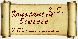 Konstantin Simičić vizit kartica